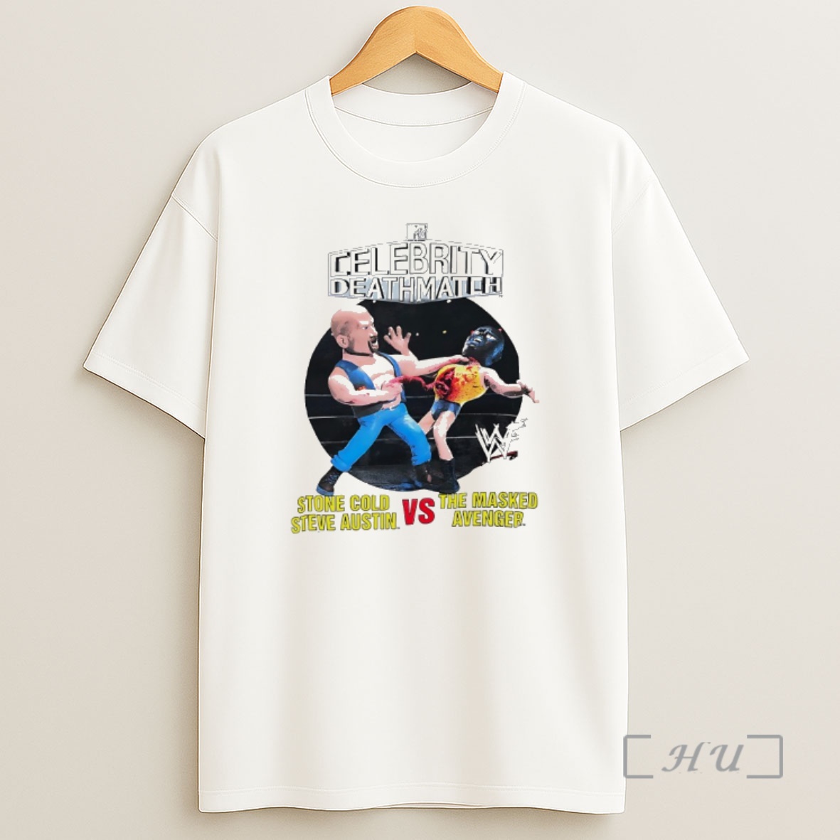 Officials Celebrity Deathmatch Stone Cold Steve Austin Vs The Masked Avenger Premium Shirt Sweatshirt Tee