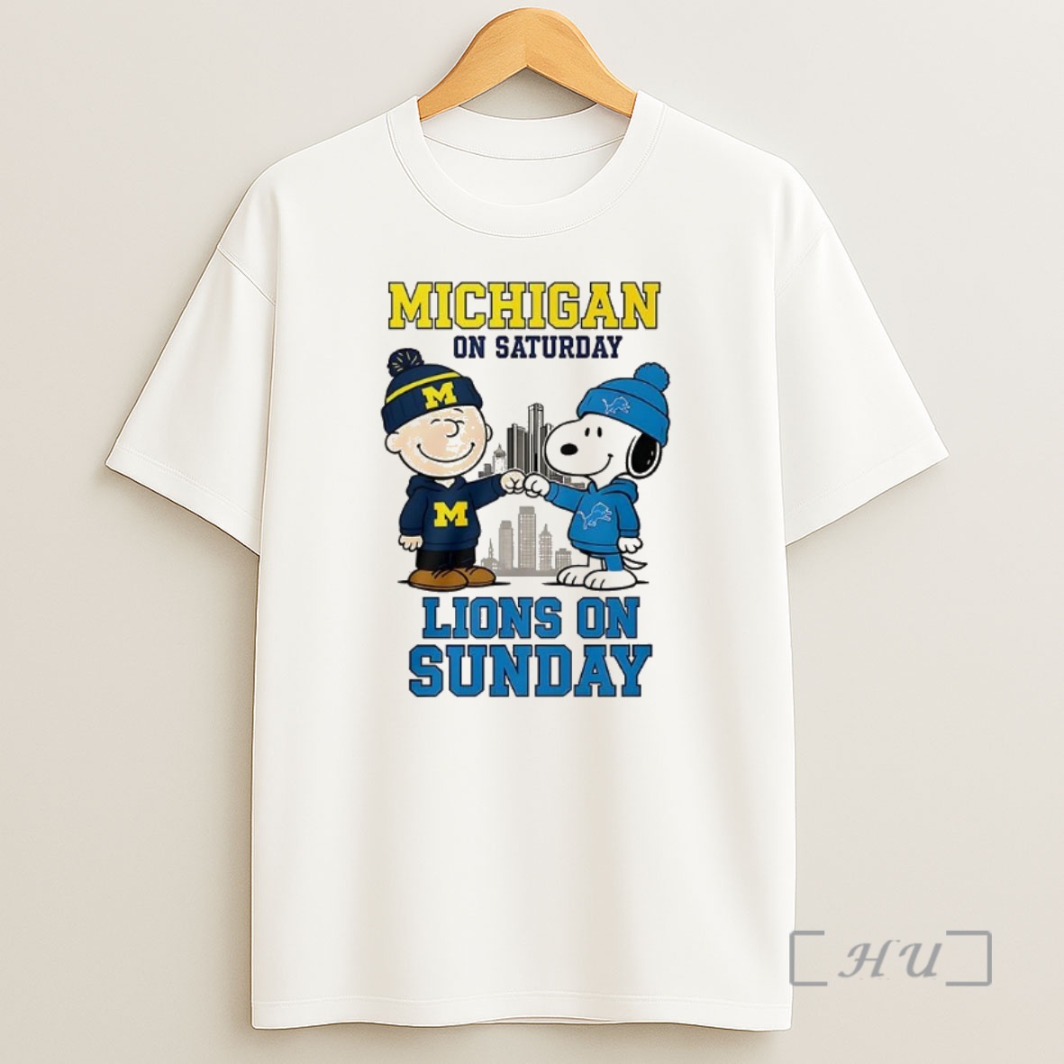 Officials Charlie Brown Michigan Wolverines On Saturday And Snoopy Detroit Lions On Sunday Premium Shirt Sweatshirt Tee