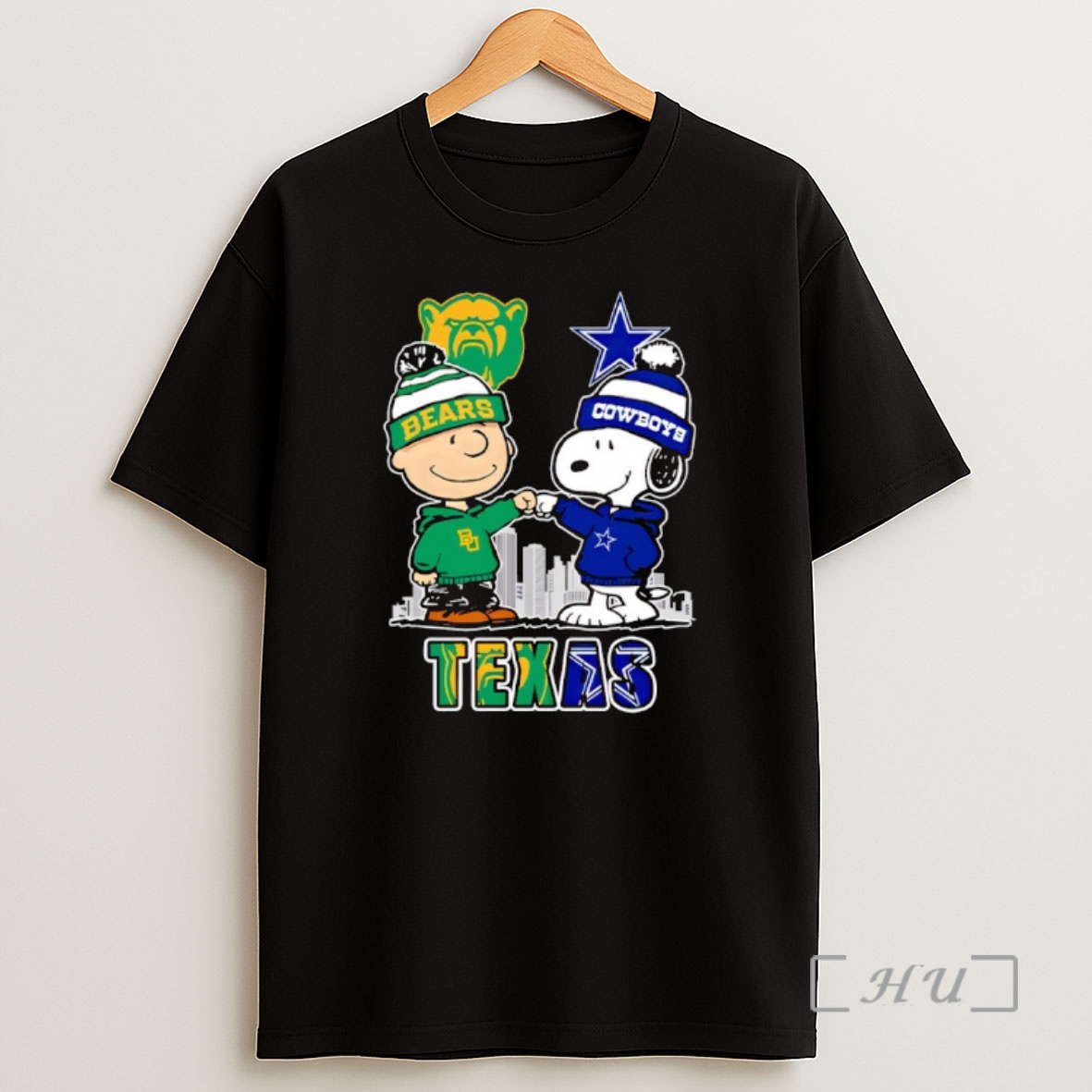 Officials Charlie Brown Snoopy Wearing Baylor Bears Dallas Cowboys Apparel Premium Shirt Sweatshirt Tee