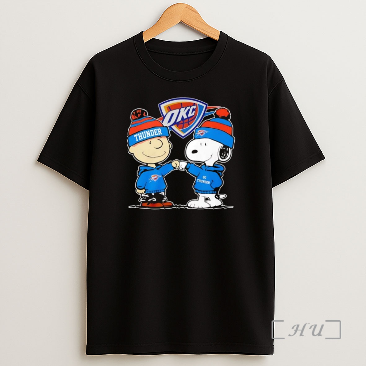 Officials Charlie Brown Snoopy With Oklahoma City Thunder Logo Premium Shirt Sweatshirt Tee