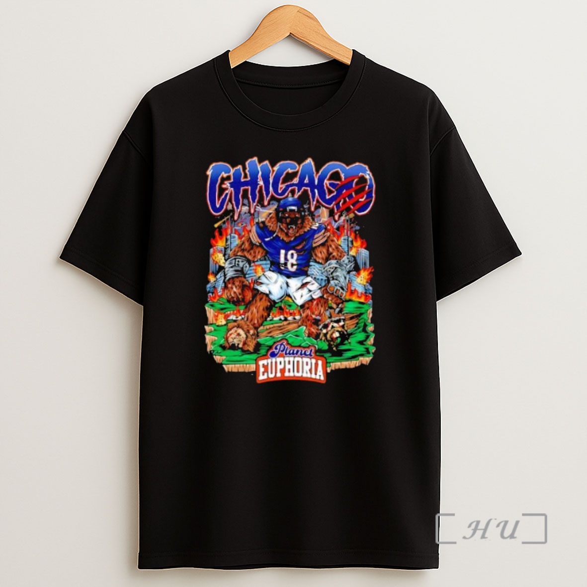 Officials Chicago Bear Monster Football 18 Planet Euphoria Limited Design Extremely Rare Premium Shirt Sweatshirt Tee