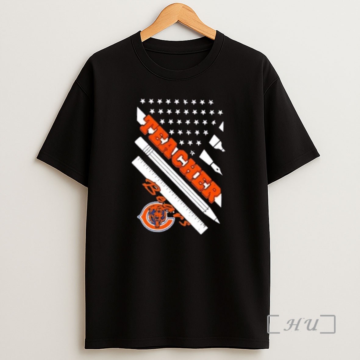 Officials Chicago Bears Football X Teacher American Flag Premium Shirt Sweatshirt Tee