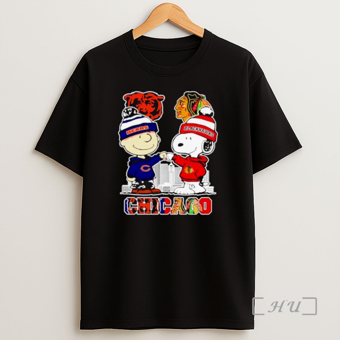 Officials Chicago Bears And Blackhawks X Snoopy Christmas Ornaments Premium Shirt Sweatshirt Tee