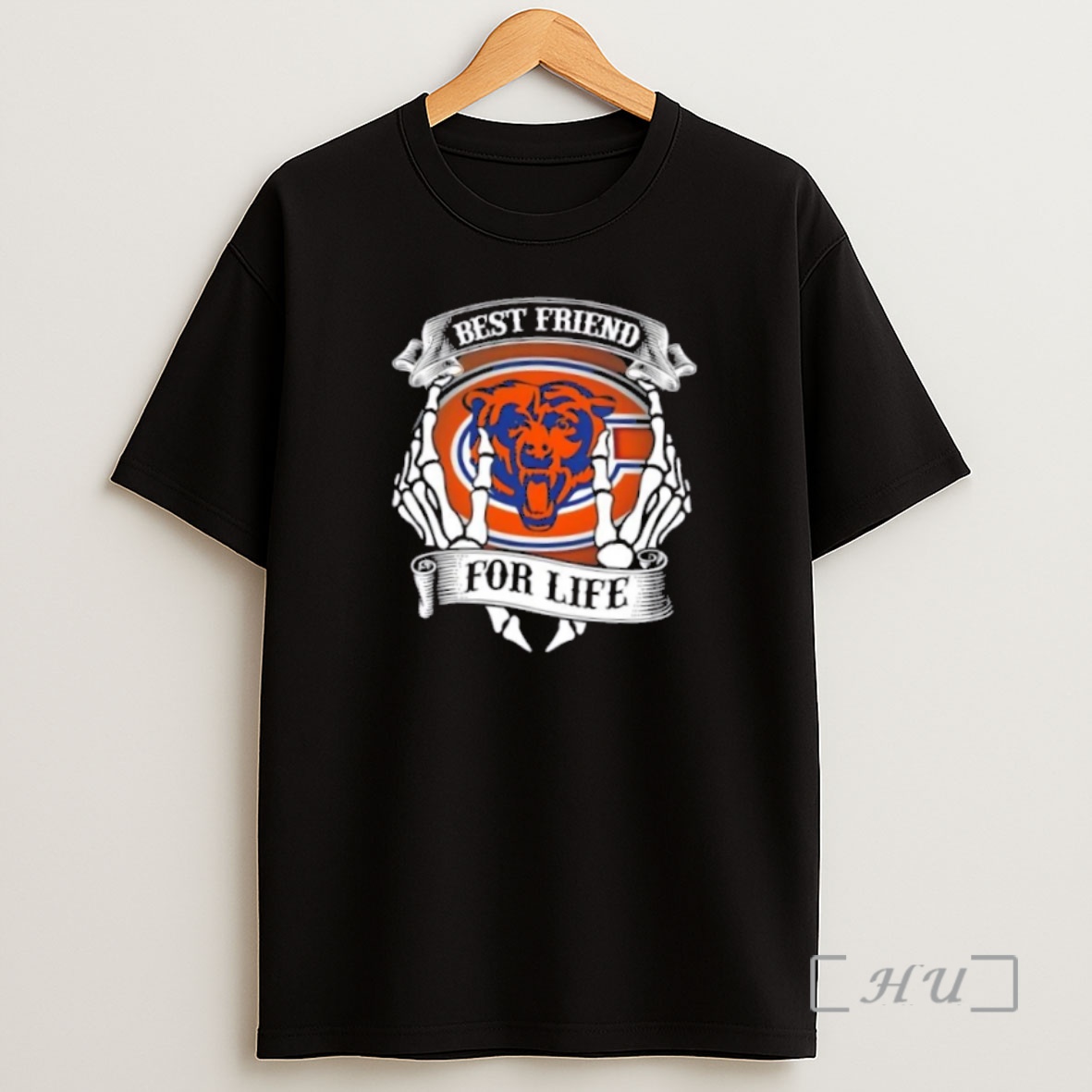 Officials Chicago Bears Football Best Friend For Life Hands Bones Premium Shirt Sweatshirt Tee