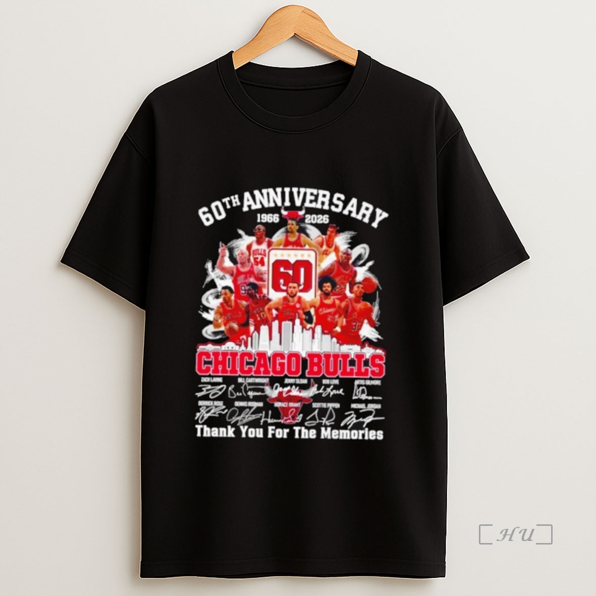 Officials Chicago Bulls 60th Anniversary 1966 2026 Thank You For The Memories Signatures Premium Shirt Sweatshirt Tee