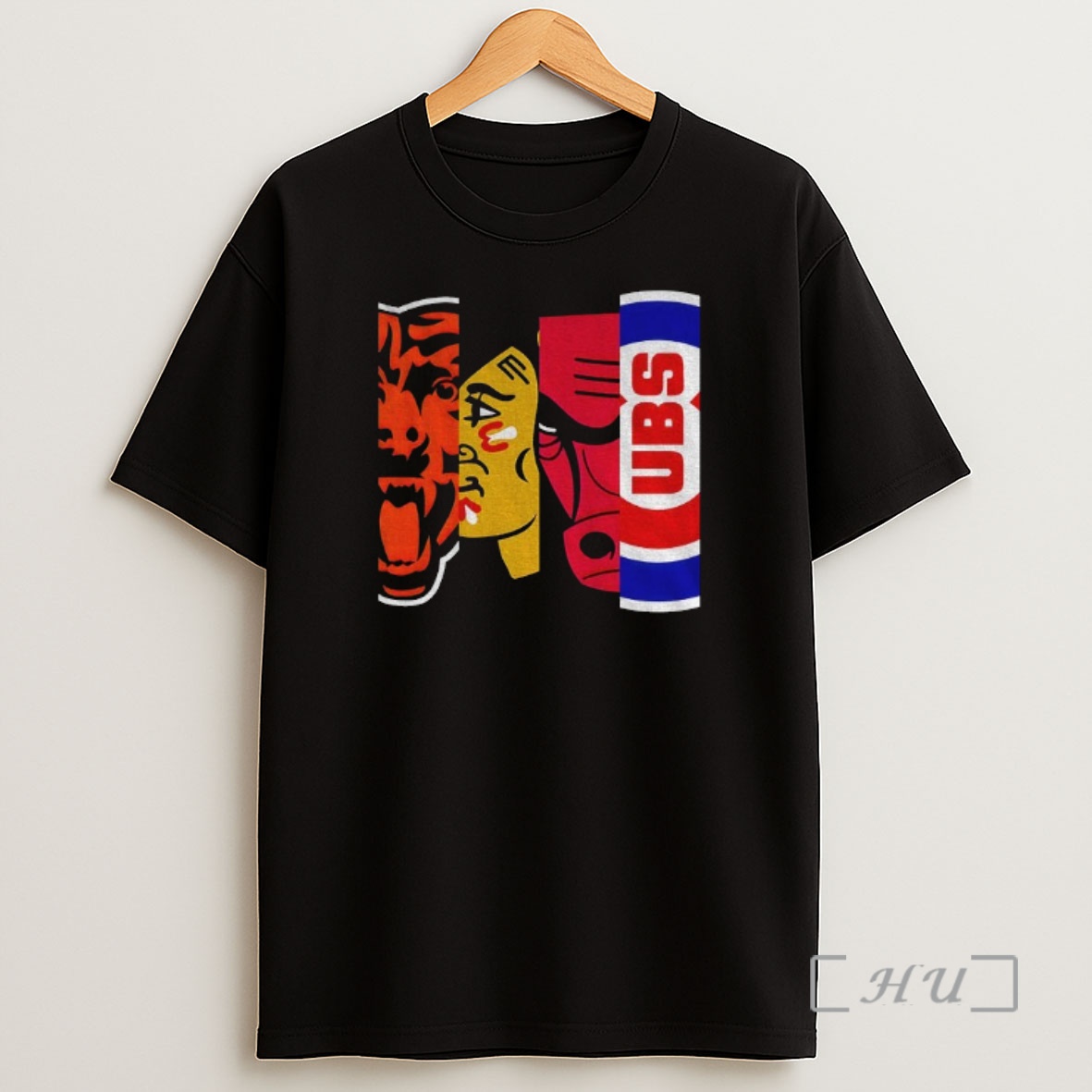 Officials Chicago Teams Chicago Bears Blackhawks Bulls And Cubs Logo 2025 Premium Shirt Sweatshirt Tee