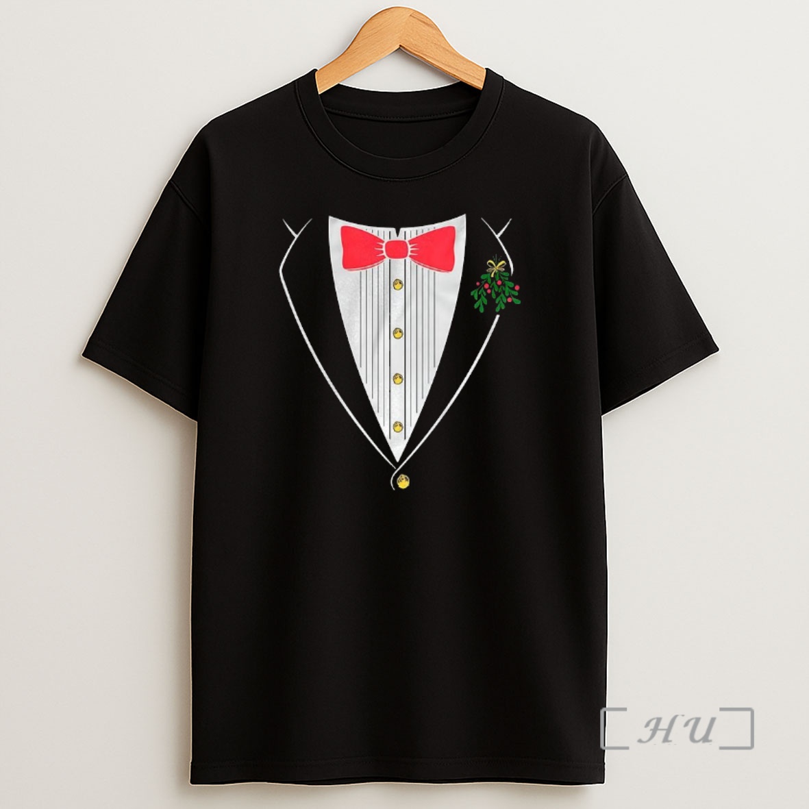 Officials Christmas Tuxedo Bow And Mistletoe Premium Shirt Sweatshirt Tee
