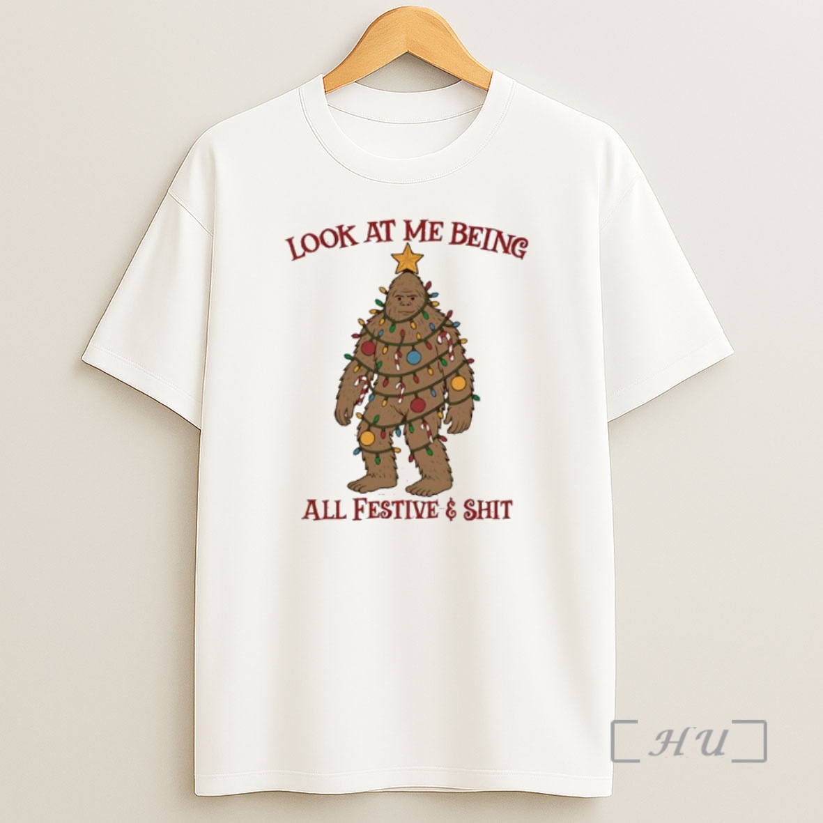 Officials Christmas Big Foot Look At Me Being All Festive Shit Premium Shirt Sweatshirt Tee