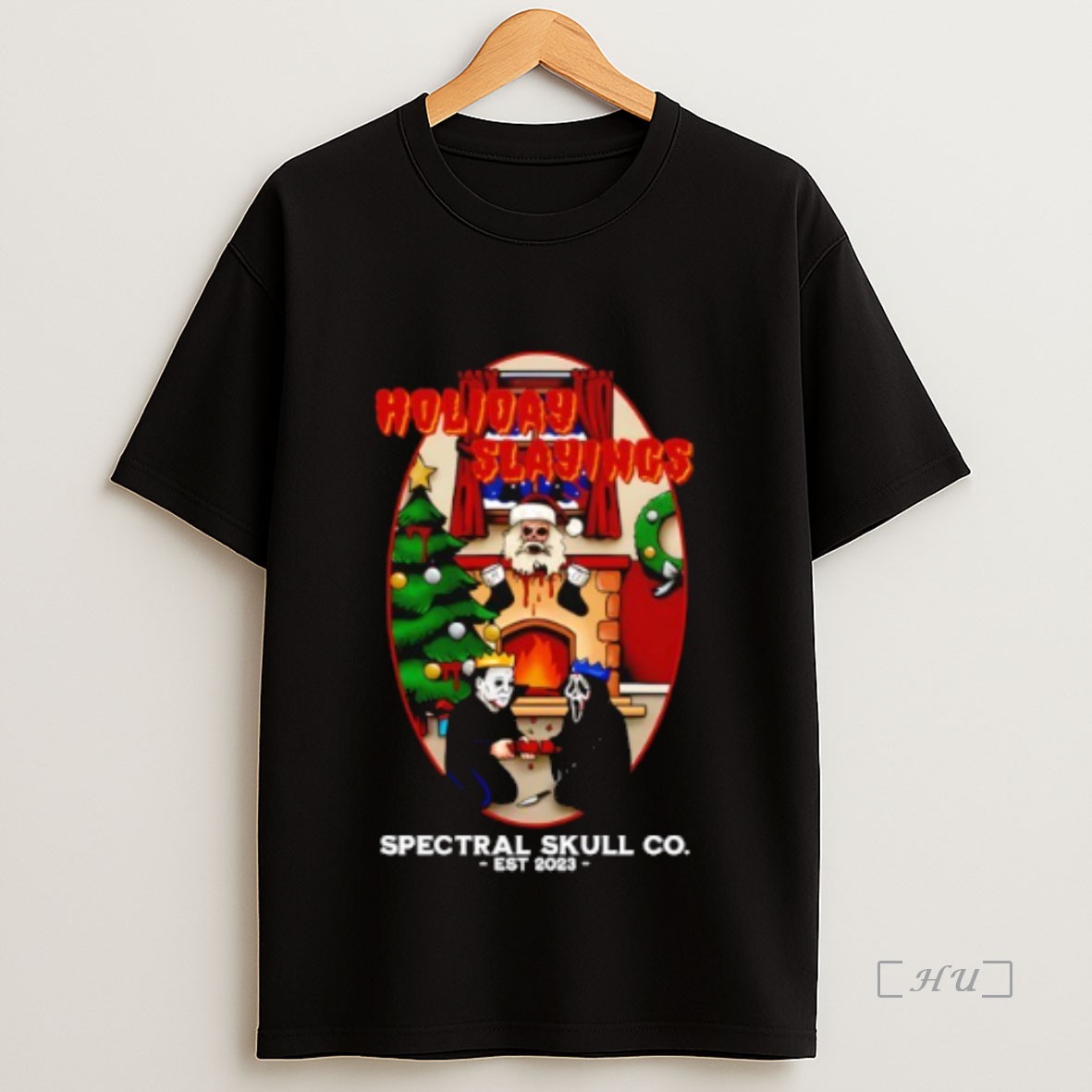 Officials Christmas Slayings Horror Holiday Slayings Spectral Skull Co Premium Shirt Sweatshirt Tee
