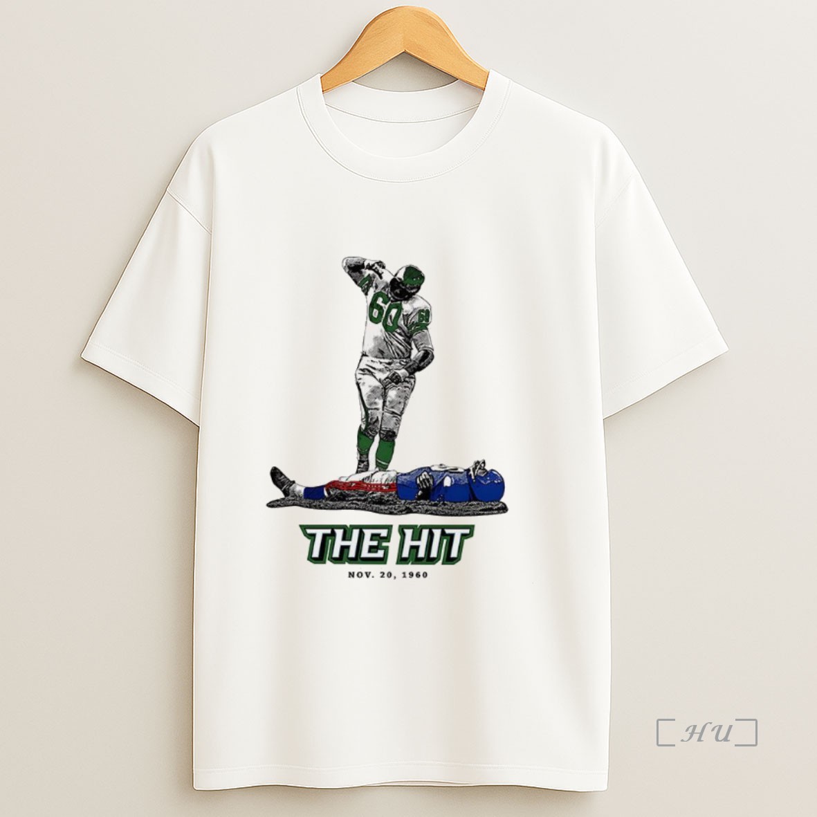 Officials Chuck Bednarik Philadelphia Eagles Vs Frank Gifford New York Giants The Hit 1960 Premium Shirt Sweatshirt Tee