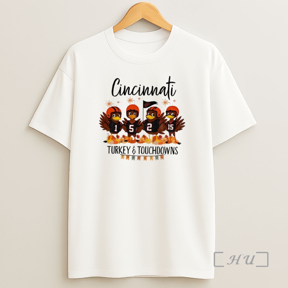 Officials Cincinnati Bengals Football American Football Turkey And Touchdowns Thankful Thanksgiving Premium Shirt Sweatshirt Tee