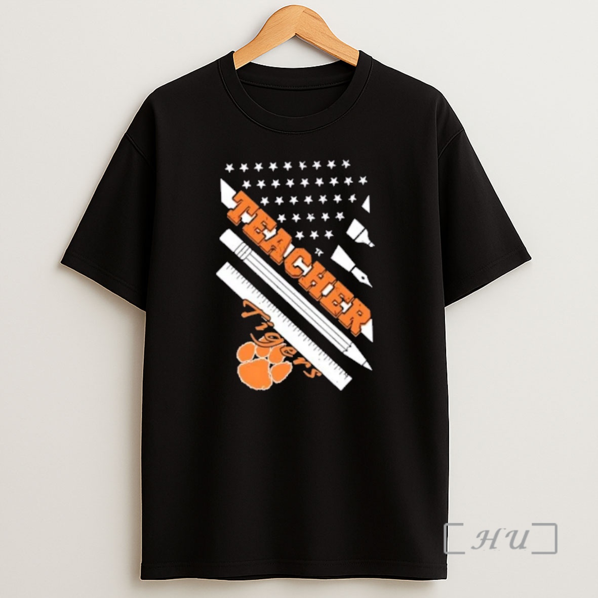 Officials Clemson Tigers X Teacher American Flag Premium Shirt Sweatshirt Tee