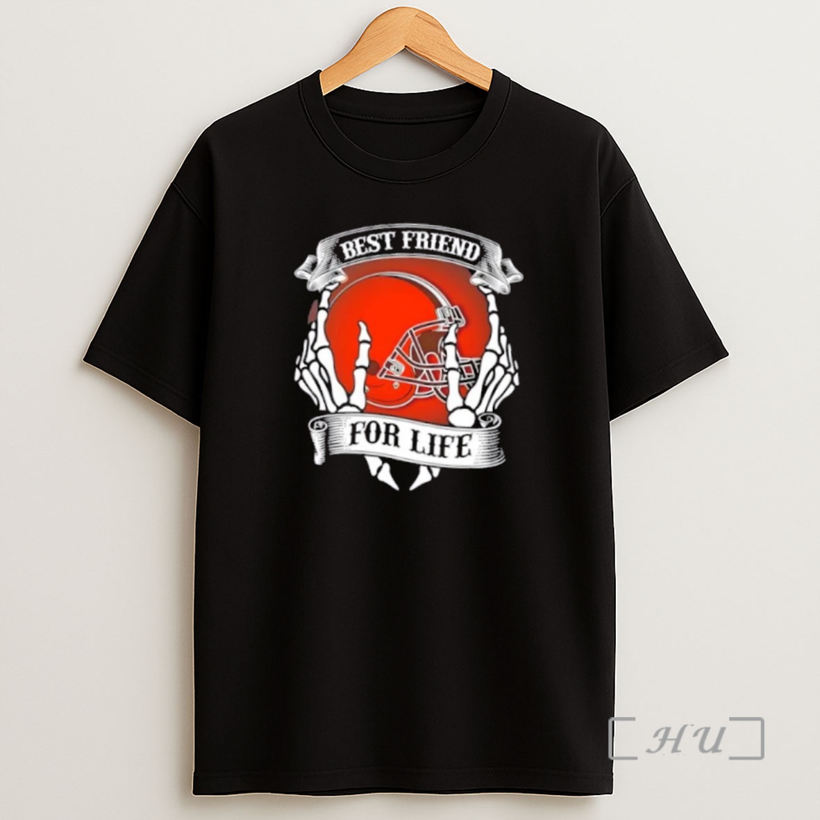 Officials Cleveland Browns Football Best Friend For Life Hands Bones Premium Shirt Sweatshirt Tee