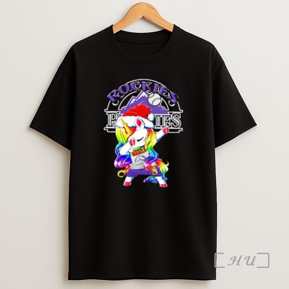 Officials Colorado Rockies X Unicorn Santa Hat Dabbing Merry Christmas Premium Shirt Sweatshirt Tee
