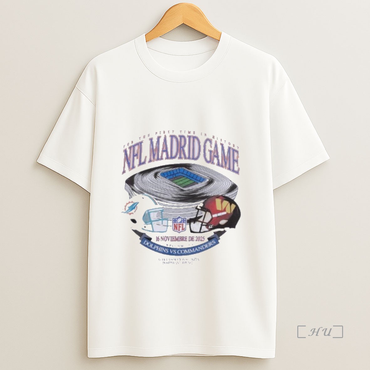 Officials Commanders Vs Dolphins For The First Time In History Nfl Madrid Game Premium Shirt Sweatshirt Tee