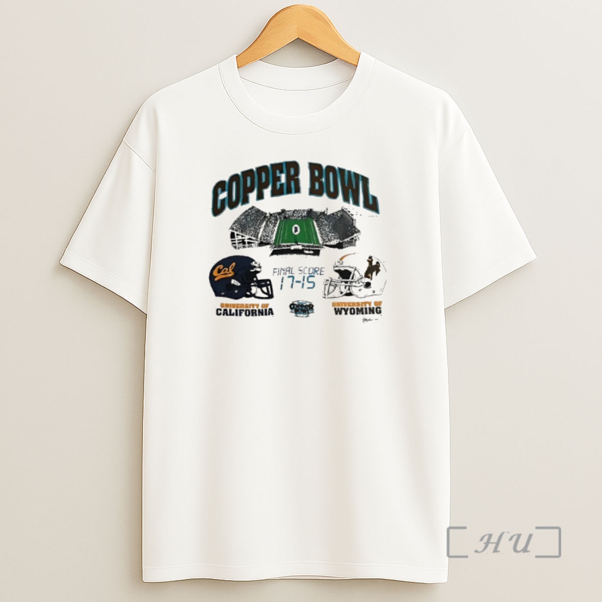 Officials Copper Bowl California Vs Wyoming Final Score 17 15 Helmets Premium Shirt Sweatshirt Tee
