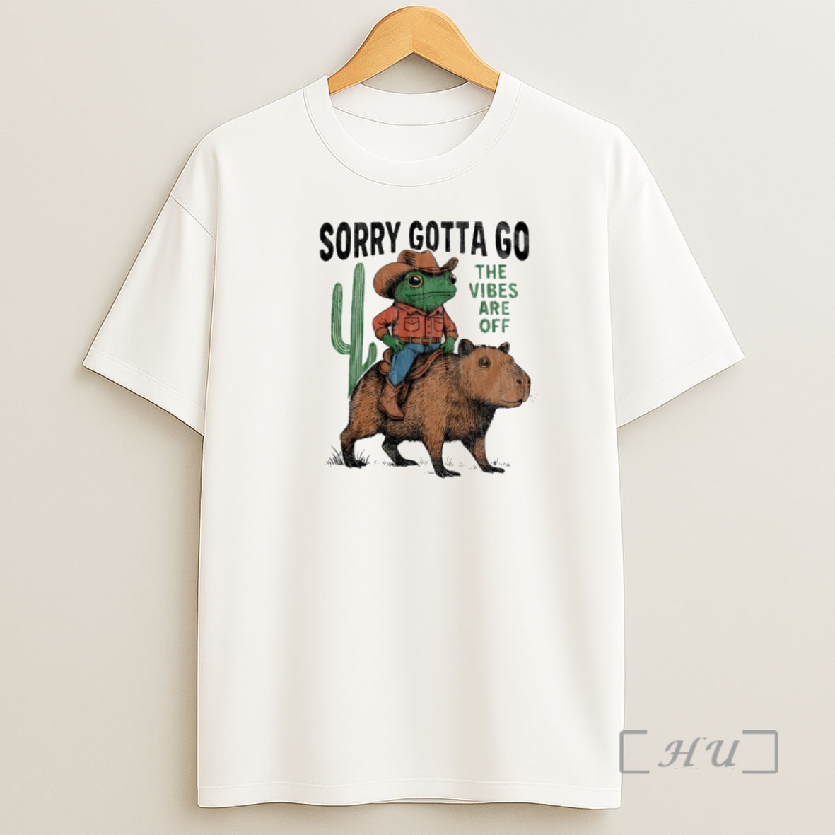 Officials Cowboy Frog Riding Capybara The Vibes Are Off Premium Shirt Sweatshirt Tee
