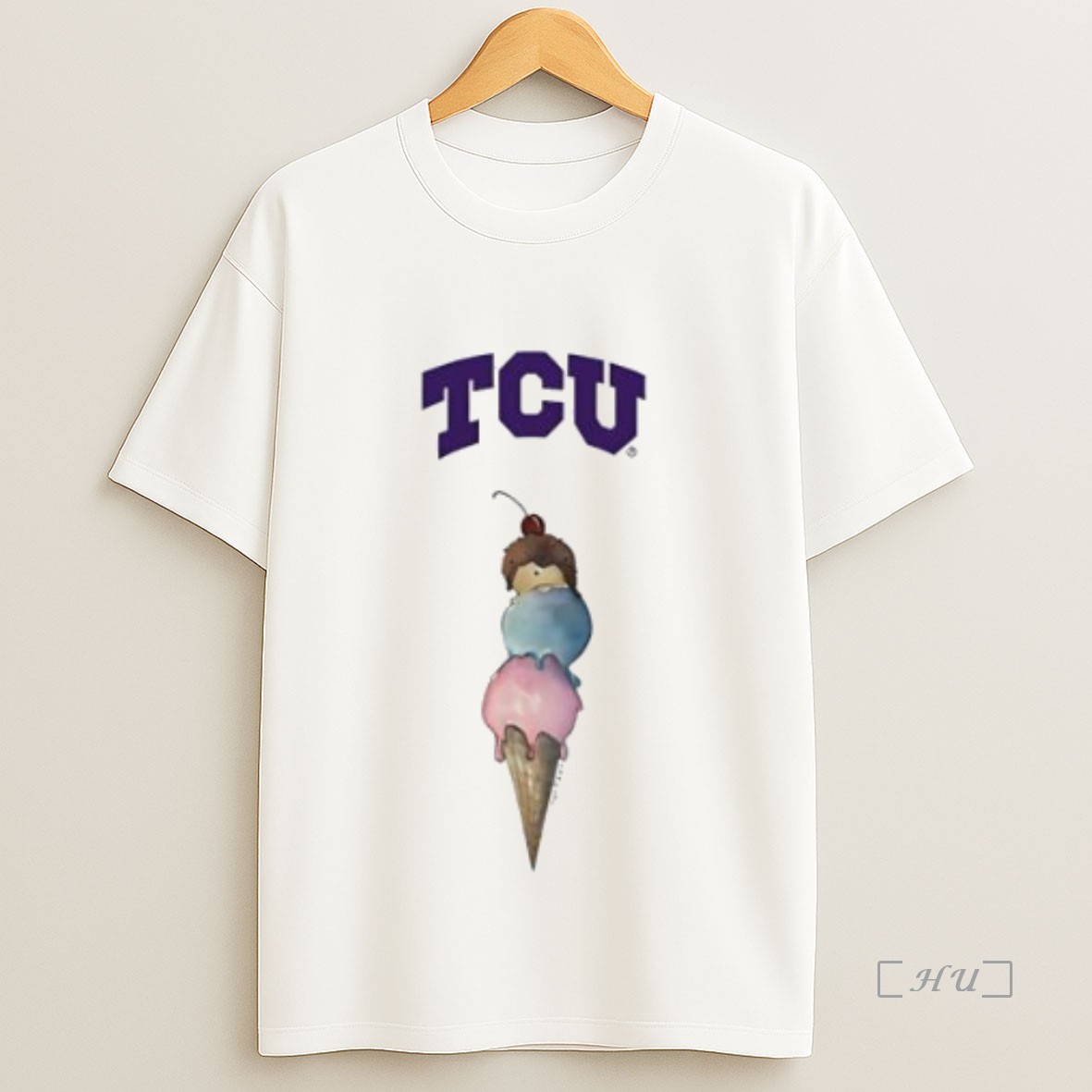 Officials Cream Tcu Horned Frogs Scoop Premium Shirt Sweatshirt Tee