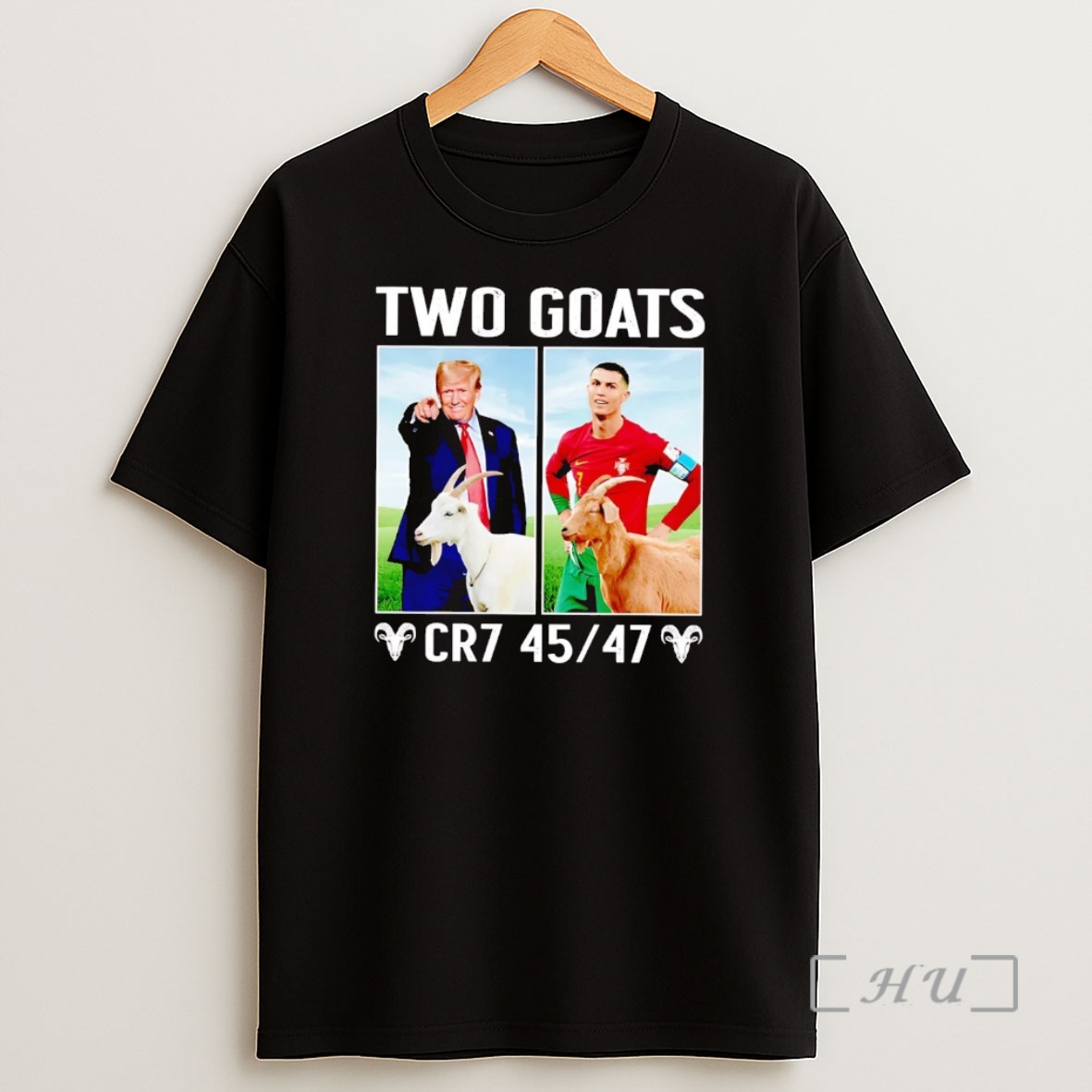 Officials Cristiano Ronaldo And Trump Two Goats 45 47 Premium Shirt Sweatshirt Tee