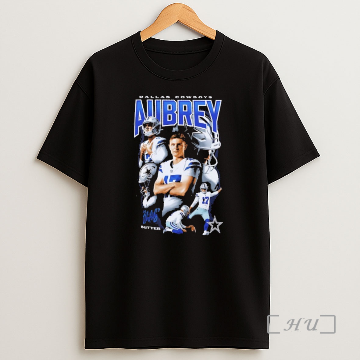 Officials Dallas Cowboys Brandon Aubrey Player Collage Autographed Premium Shirt Sweatshirt Tee