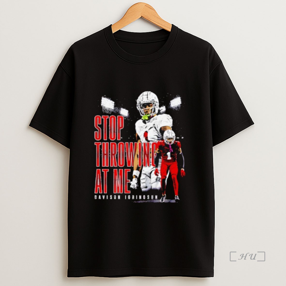 Officials Davison Igbinosun Ohio State Buckeyes Football Stop Throwing At Me Premium Shirt Sweatshirt Tee