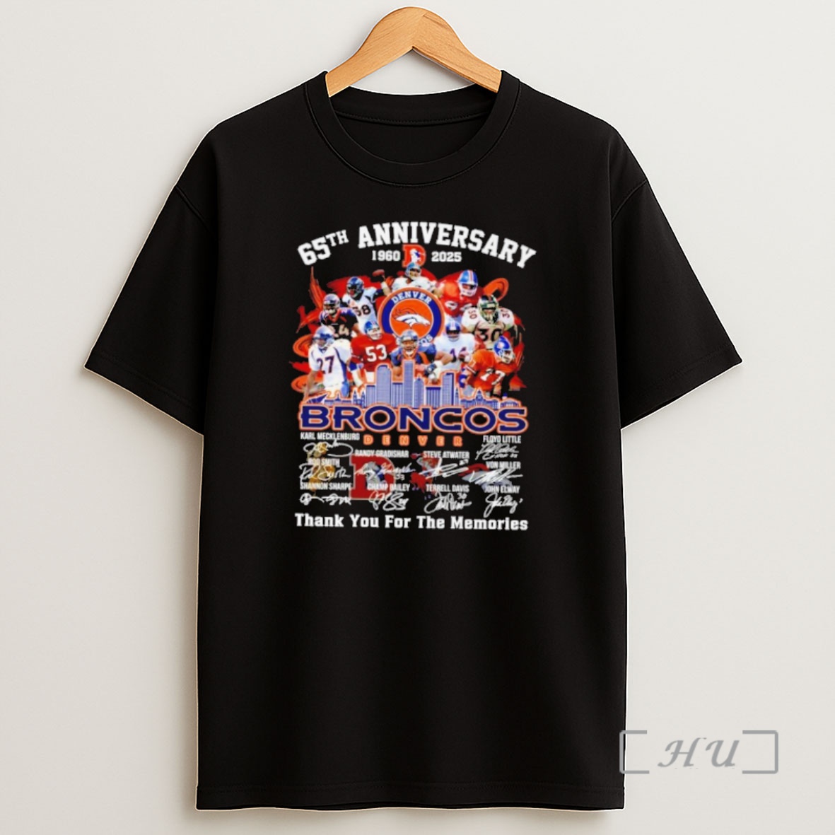Officials Denver Broncos 65th Anniversary 1960 2025 Thank You For The Memories Signatures Premium Shirt Sweatshirt Tee