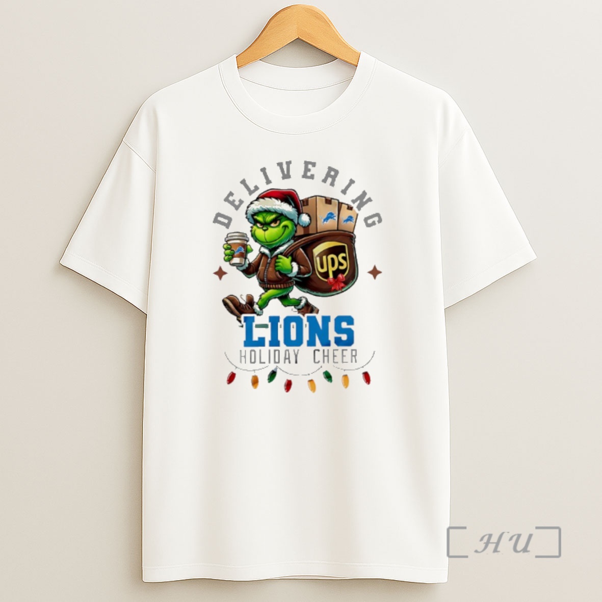 Officials Detroit Lions Grinch Delivering Ups Holiday Cheer Christmas Premium Shirt Sweatshirt Tee