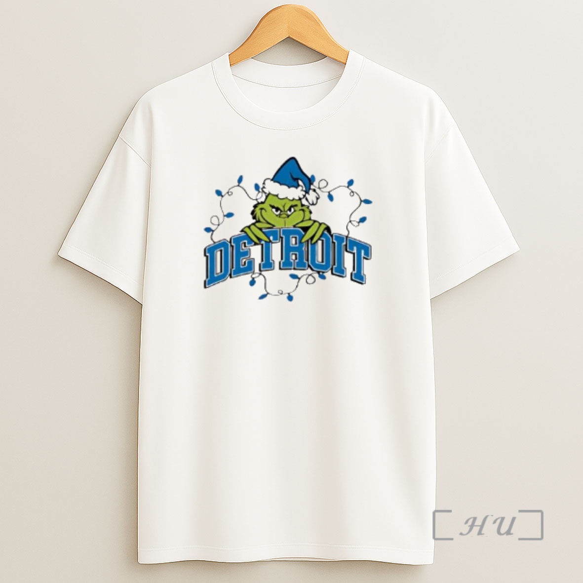 Officials Detroit Lions Grinch With Christmas Lightings Premium Shirt Sweatshirt Tee
