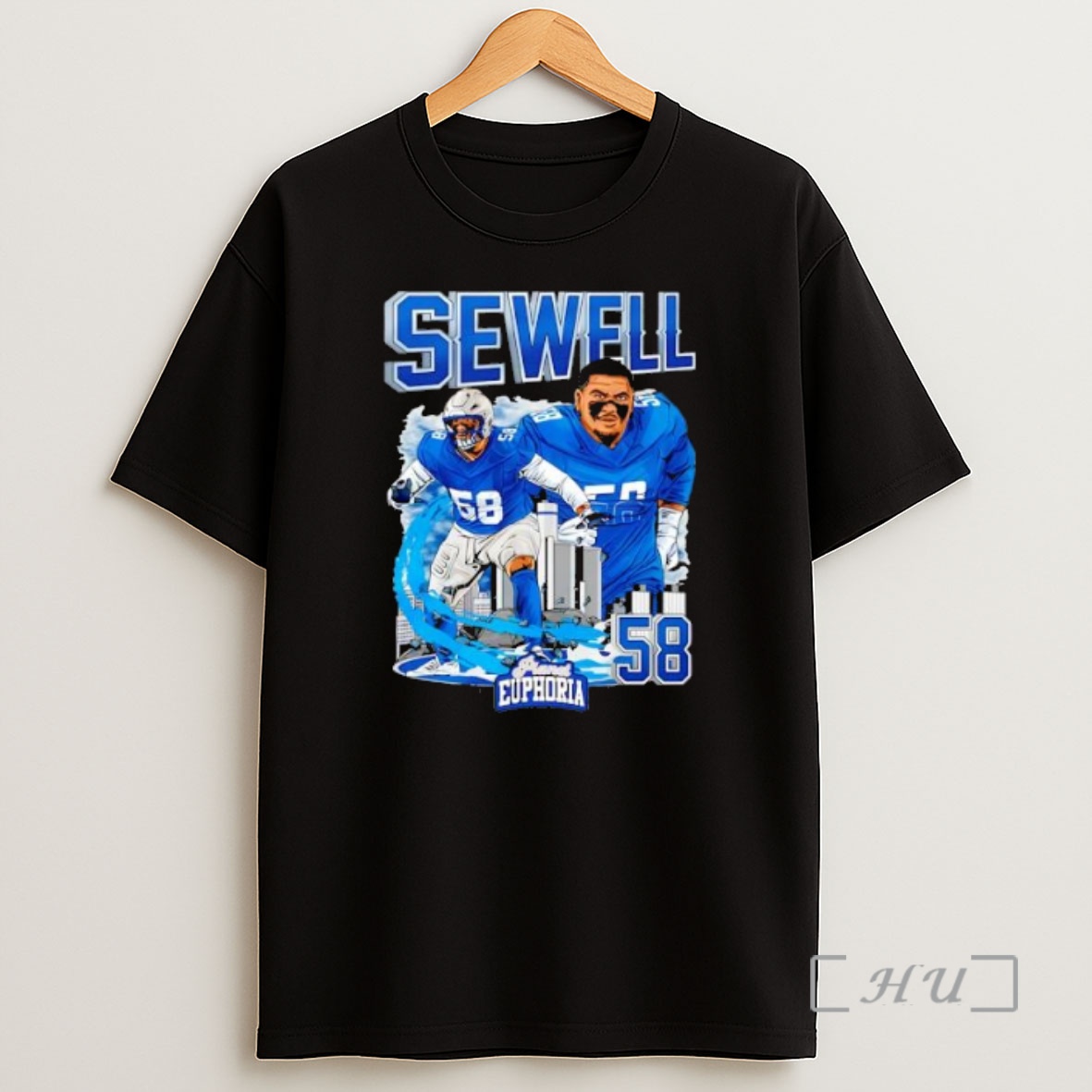 Officials Detroit Lions Penei Sewell 58 Skyline Graphic Premium Shirt Sweatshirt Tee