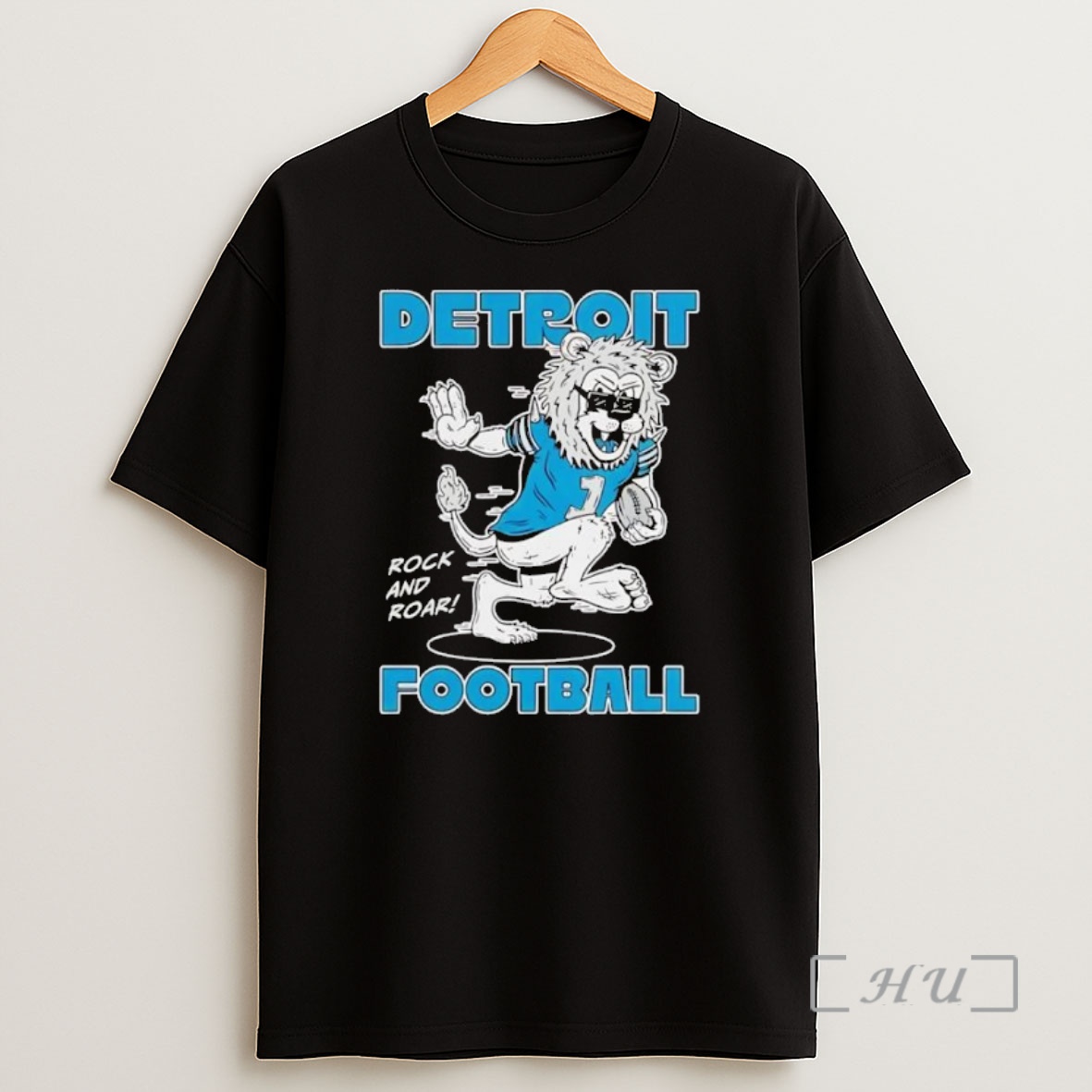 Officials Detroit Lions Rock And Roar Football Cartoon Black Premium Shirt Sweatshirt Tee