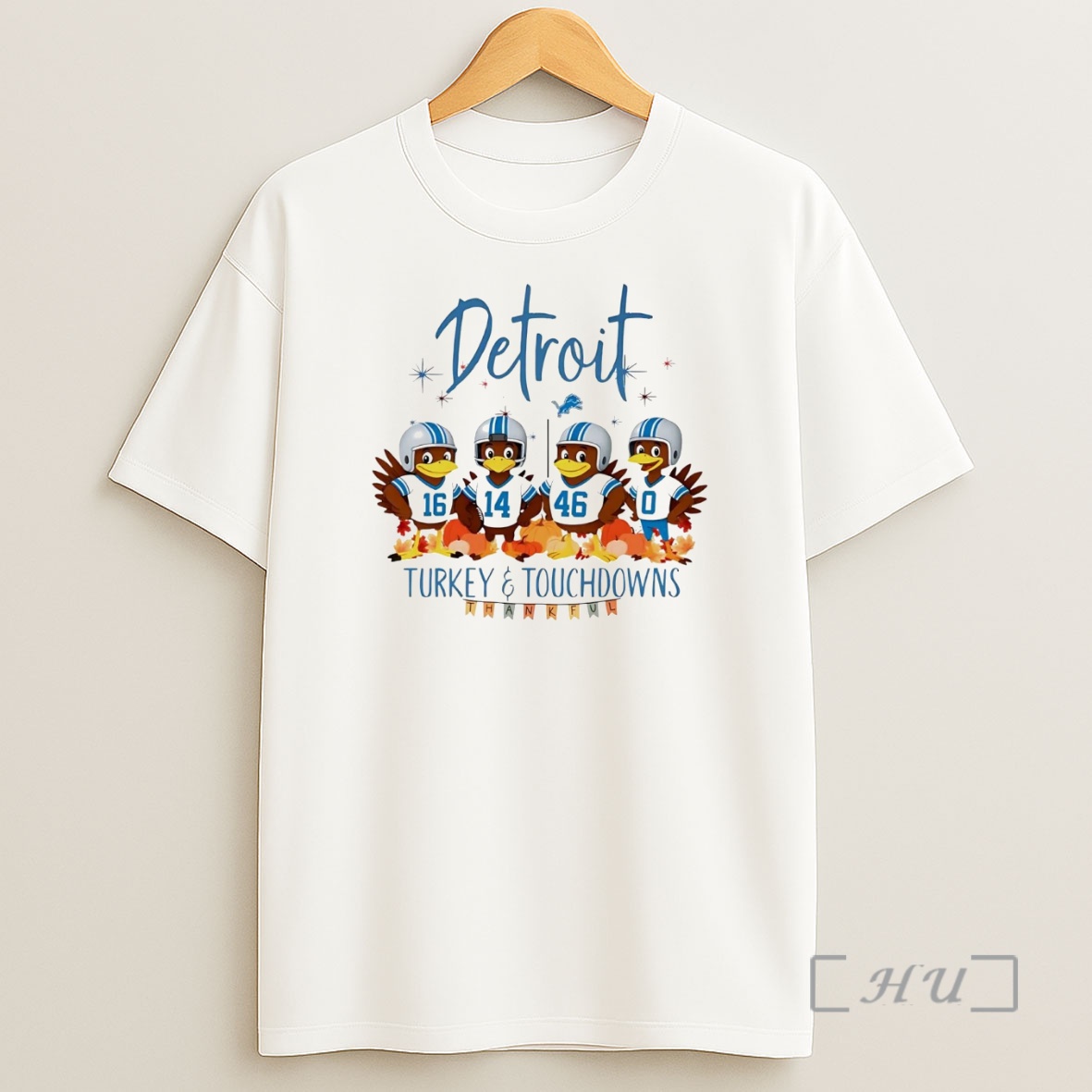 Officials Detroit Lions Turkey And Touchdowns Players Thanksgiving Premium Shirt Sweatshirt Tee