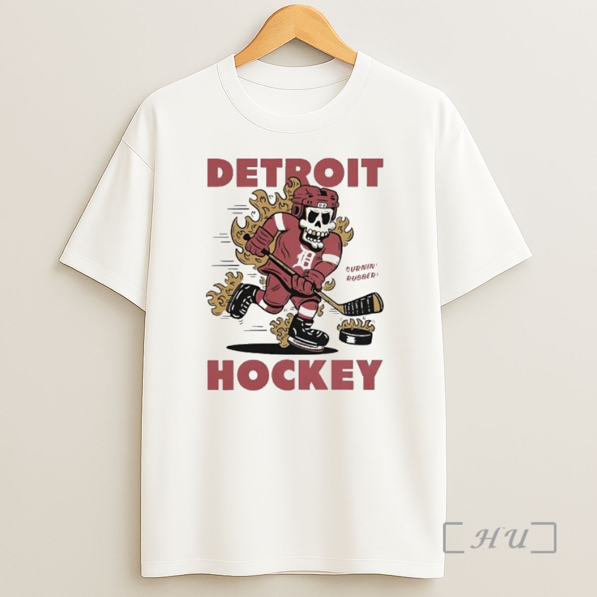 Officials Detroit Red Wings Burnin Rubber Hockey Cartoon Premium Shirt Sweatshirt Tee