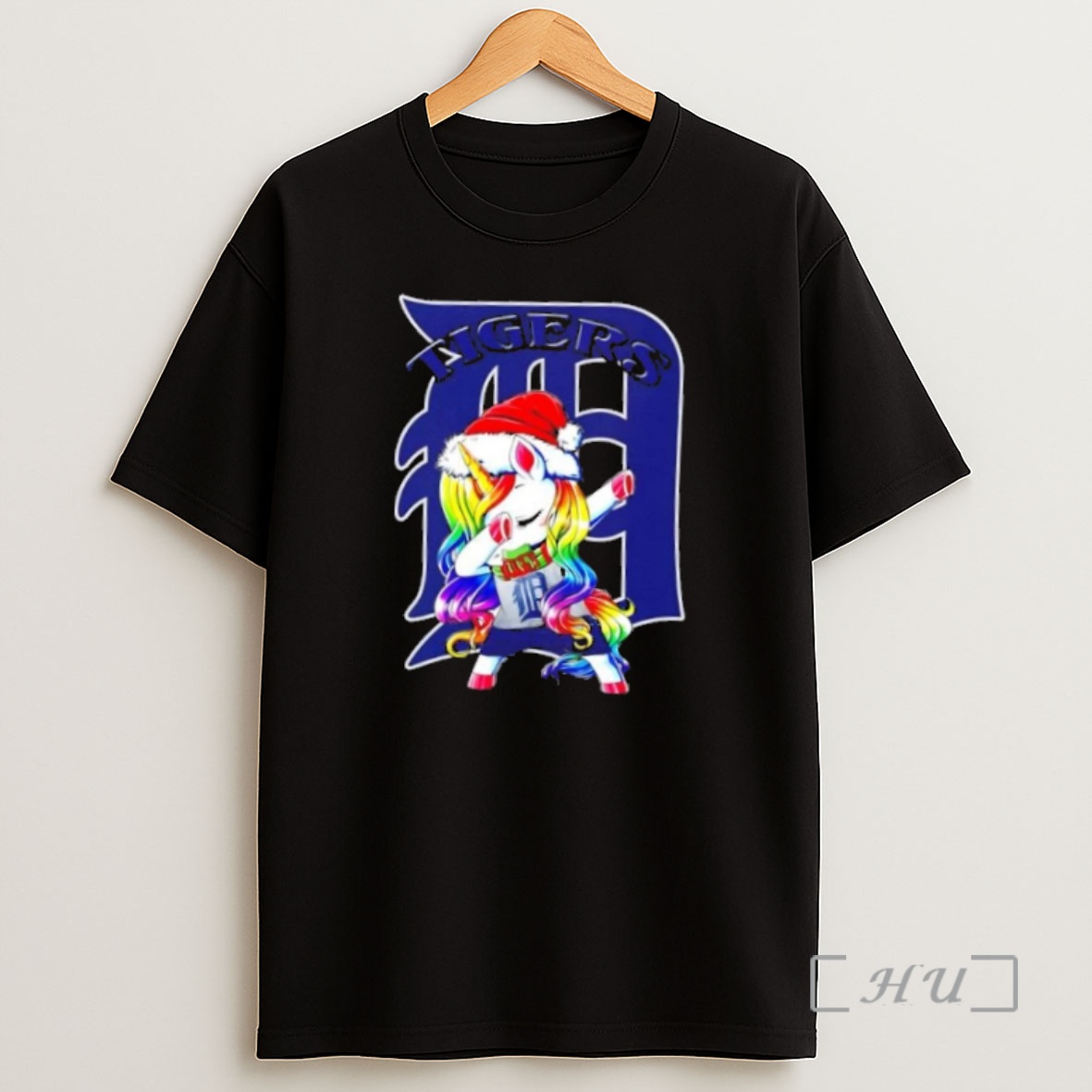 Officials Detroit Tigers X Unicorn Santa Hat Dabbing Merry Christmas Premium Shirt Sweatshirt Tee