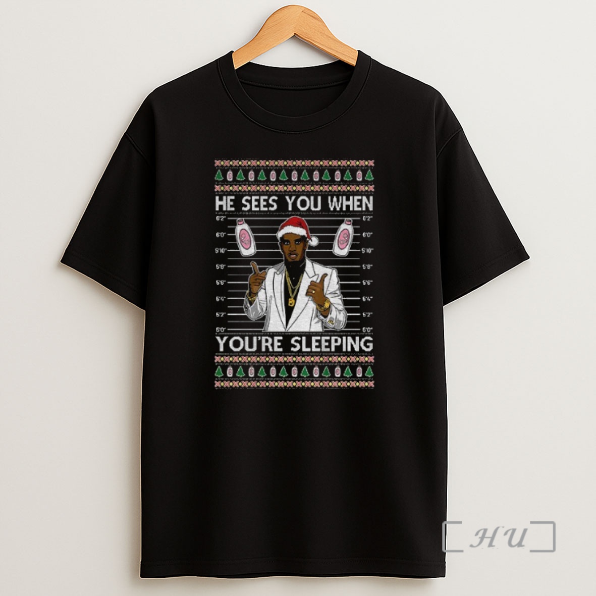 Officials Diddy Sees You When Youre Sleeping Ugly Christmas Premium Shirt Sweatshirt Tee