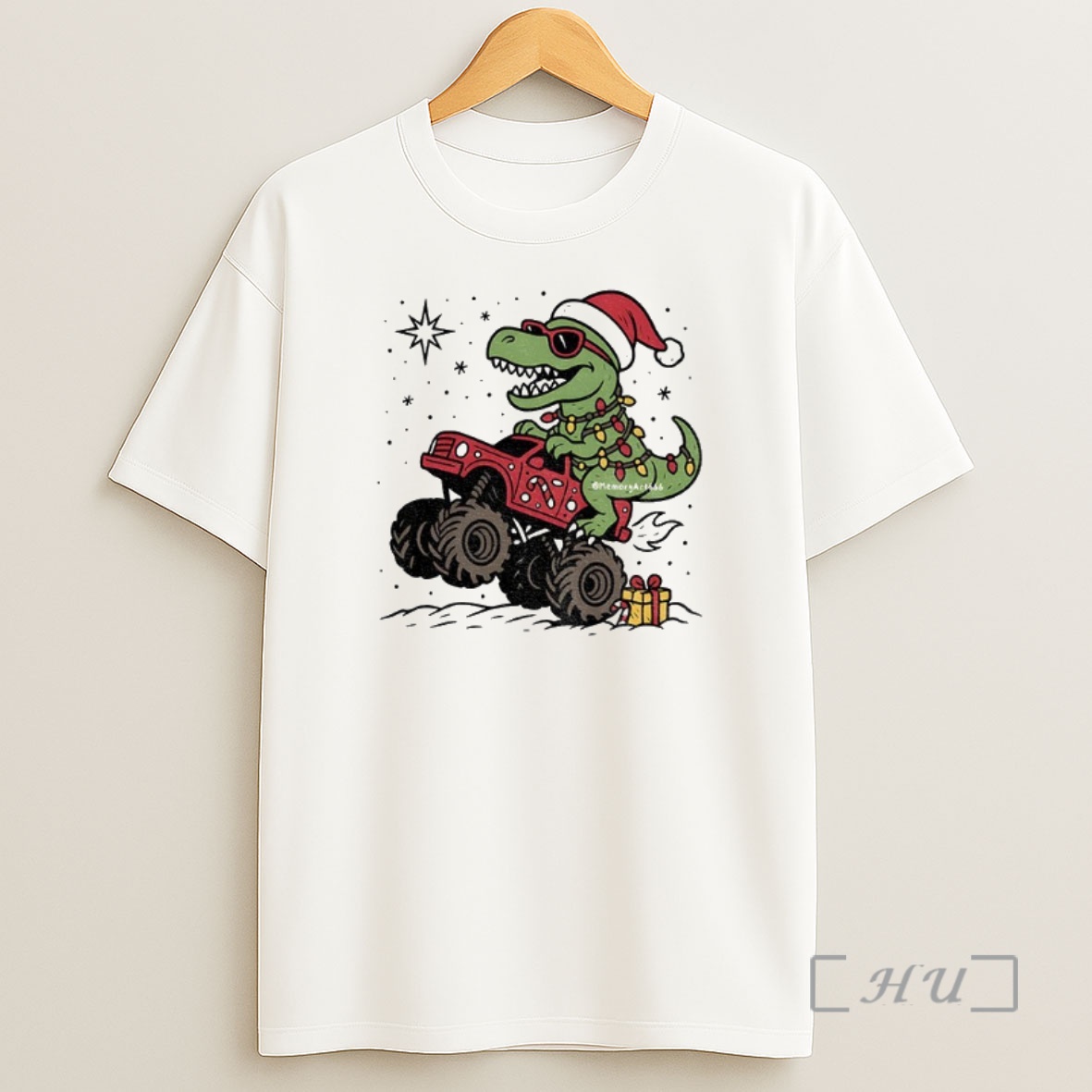 Officials Dinosaur T Rex Christmas Monster Truck Premium Shirt Sweatshirt Tee