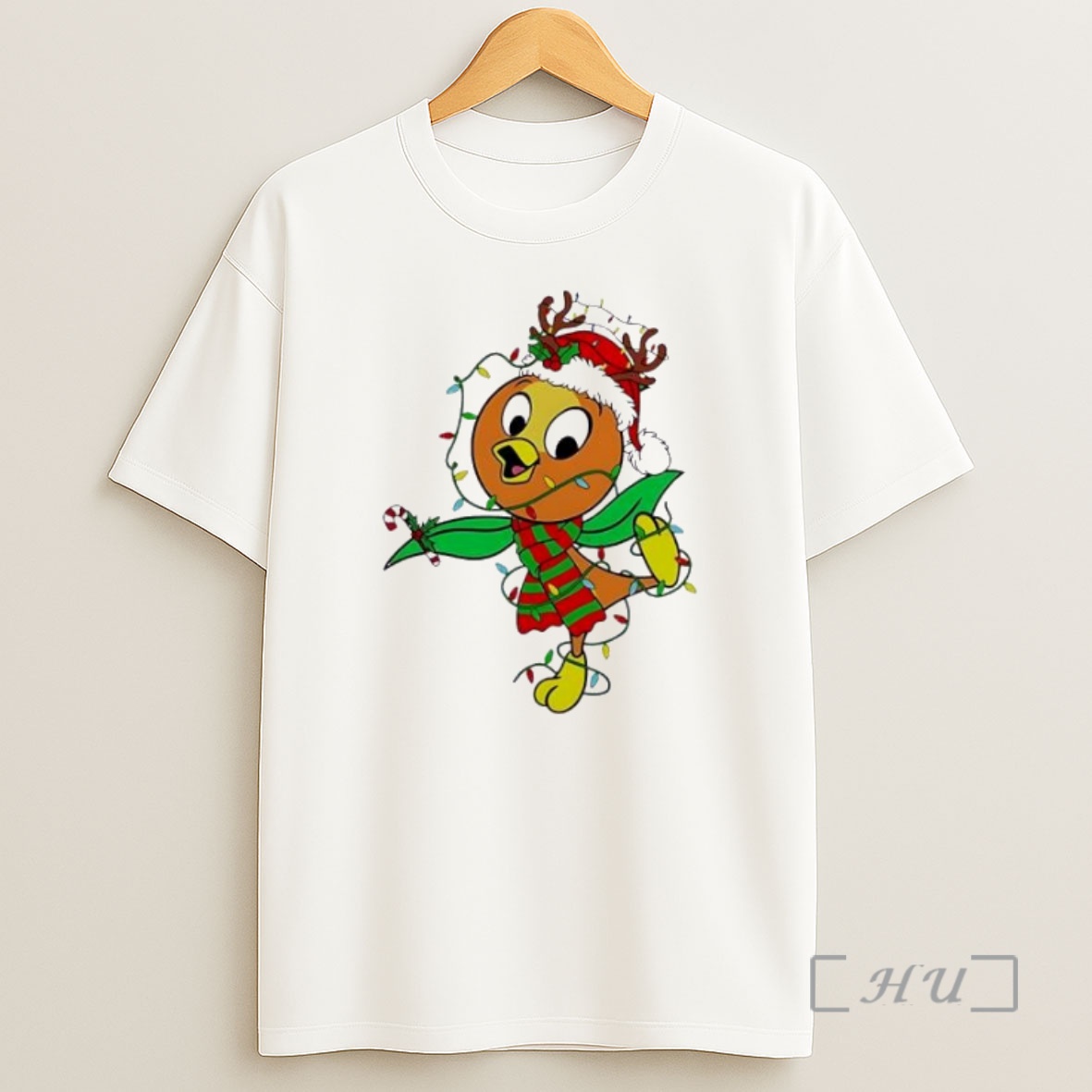Officials Disney Orange Bird Santa Christmas Lights Ornaments White Premium Shirt Sweatshirt Tee
