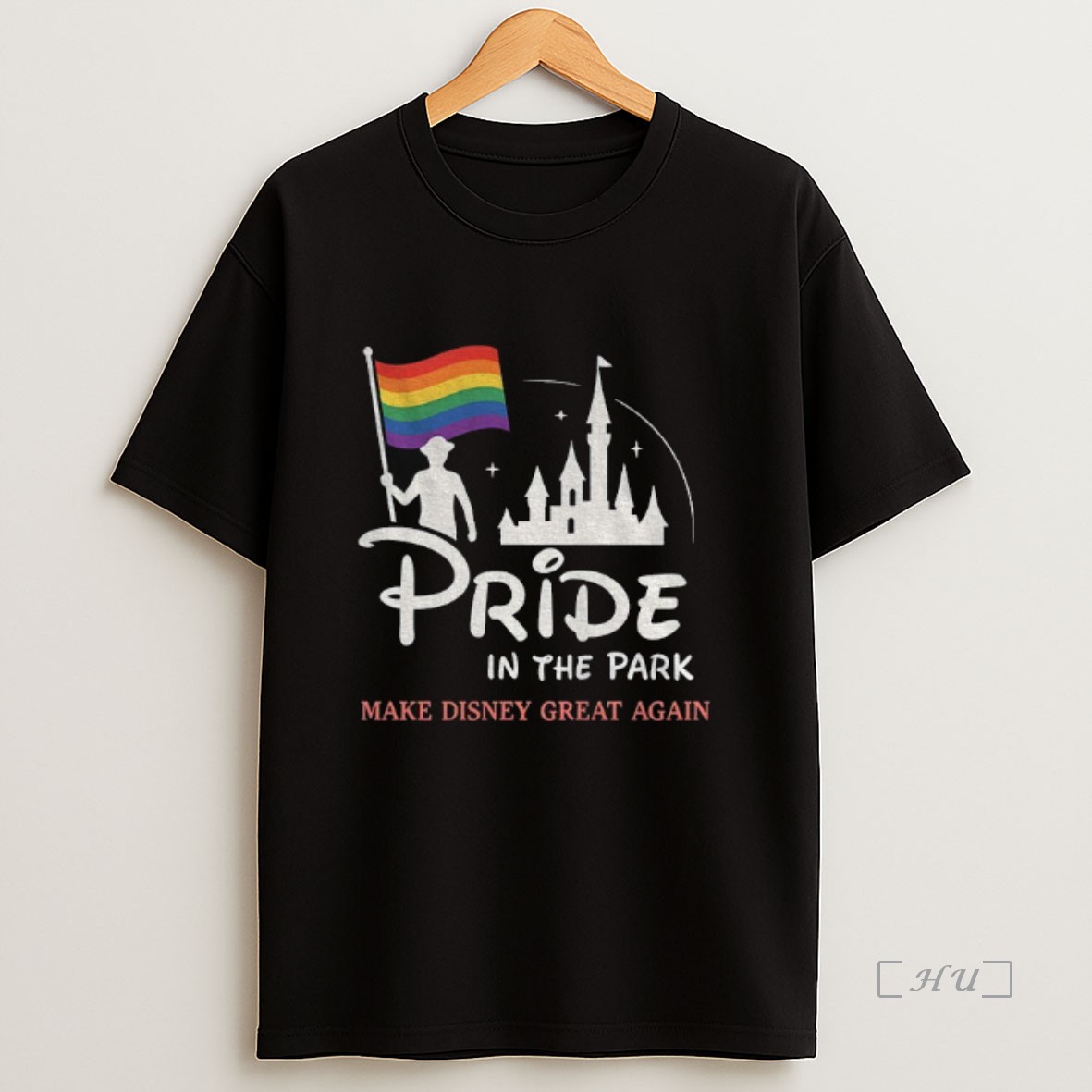 Officials Disneyland Pride Flag In The Park Make Disney Great Again Logo Premium Shirt Sweatshirt Tee