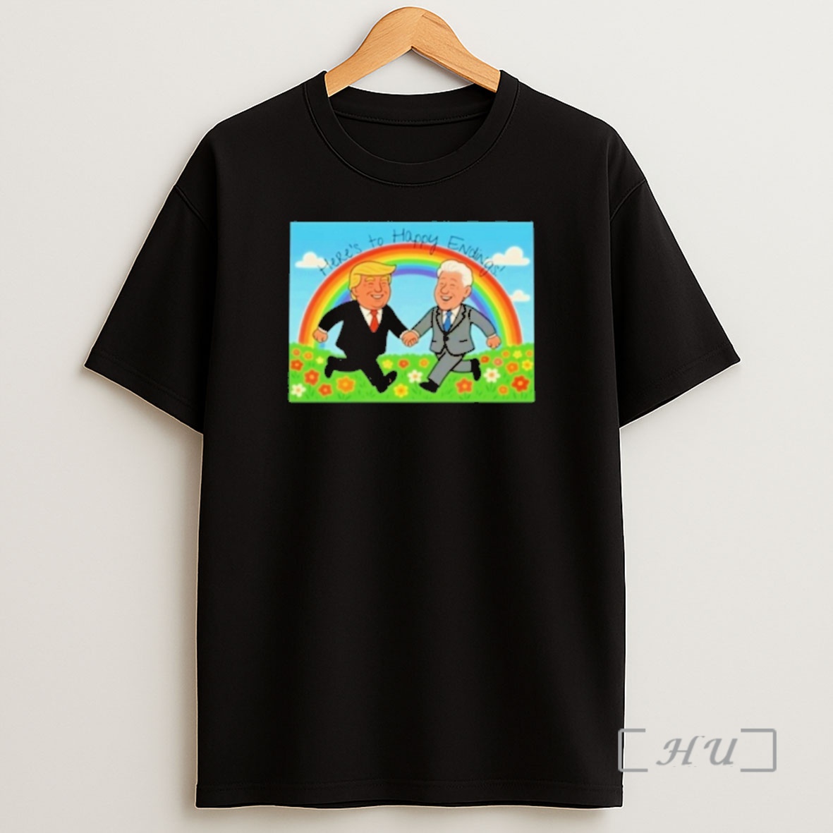 Officials Donald Trump Bill Clinton Heres To Happy Endings Premium Shirt Sweatshirt Tee
