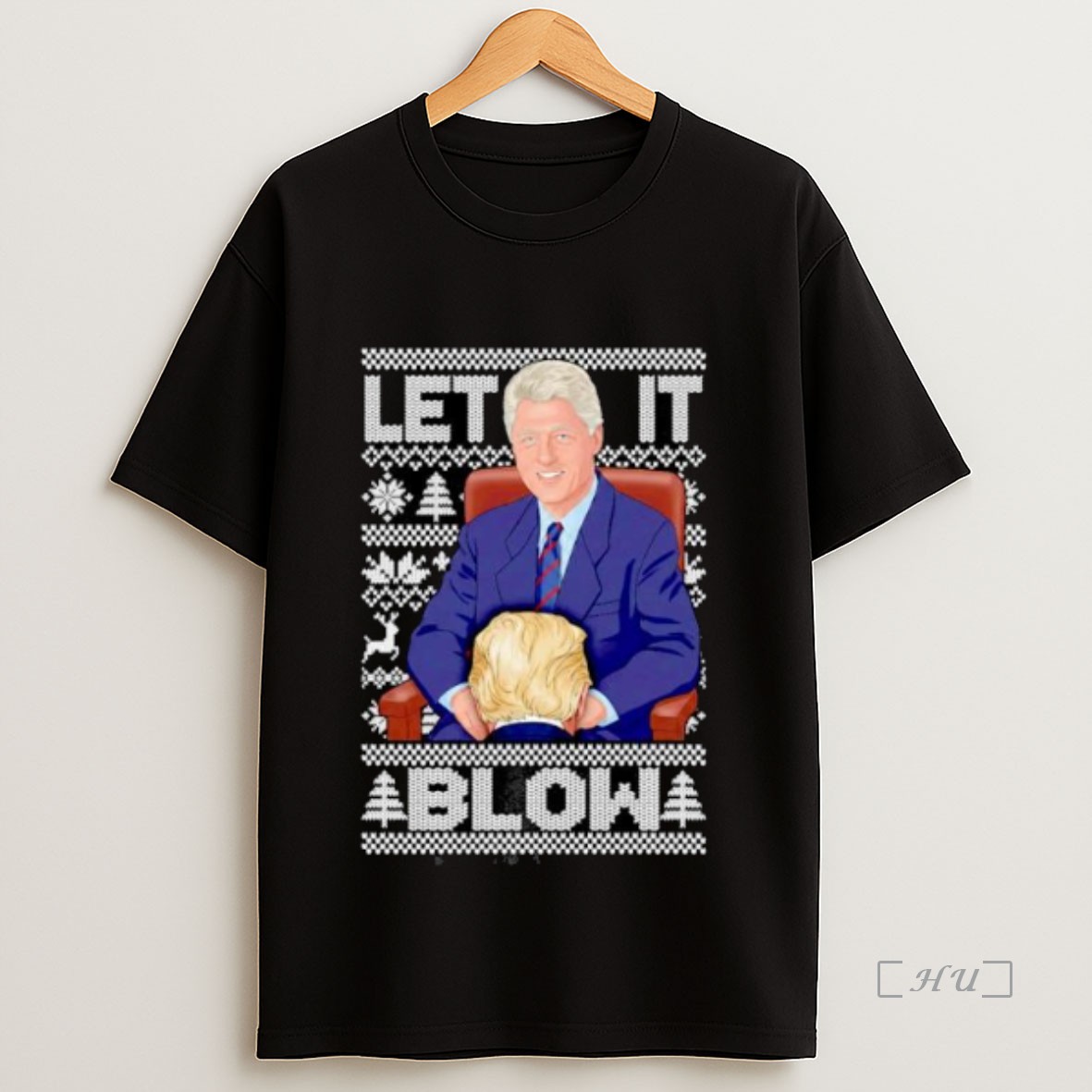 Officials Donald Trump Bill Clinton Let It Blow Ugly Christmas Ornaments Premium Shirt Sweatshirt Tee