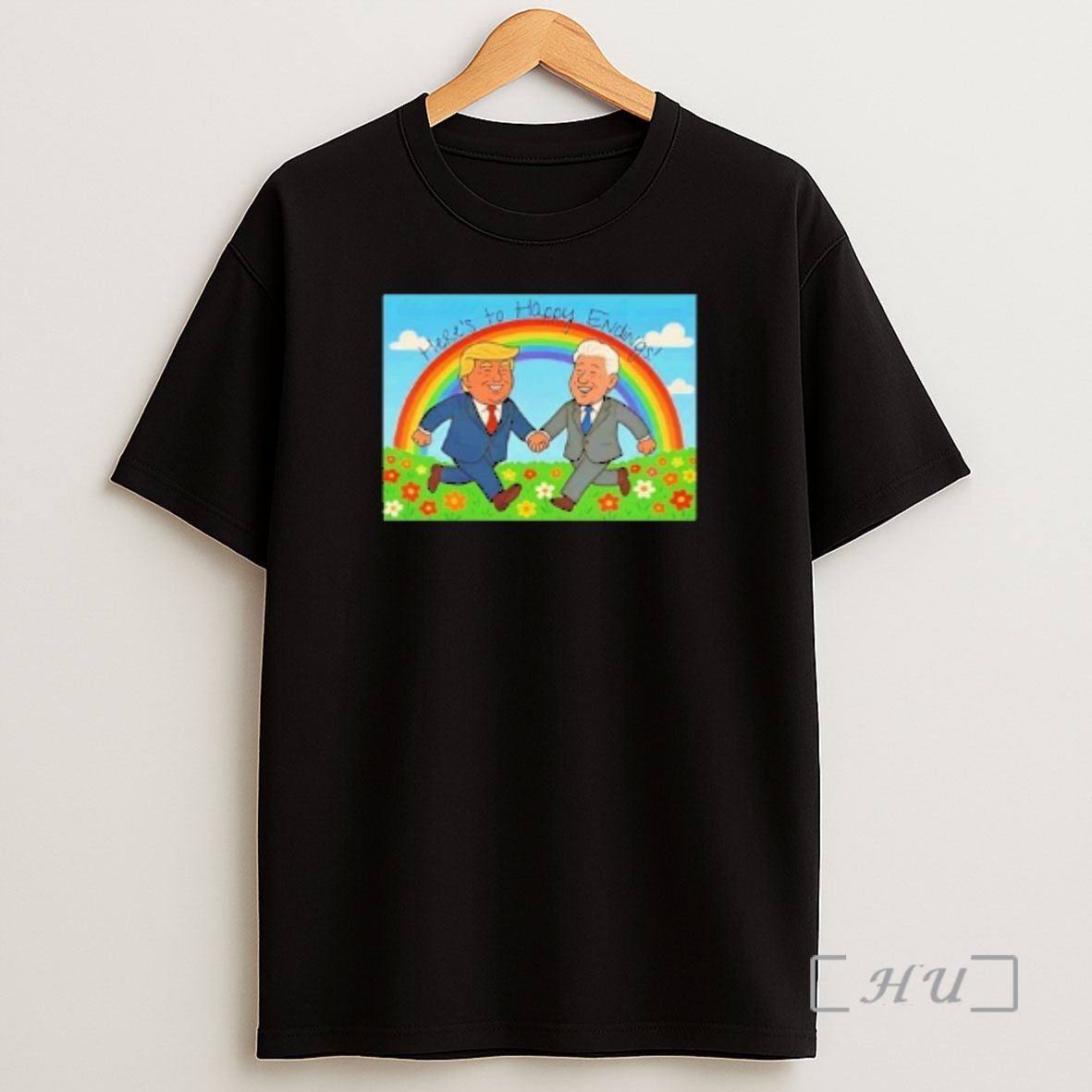 Officials Donald Trump And Bill Clinton Heres To Happy Endings Premium Shirt Sweatshirt Tee