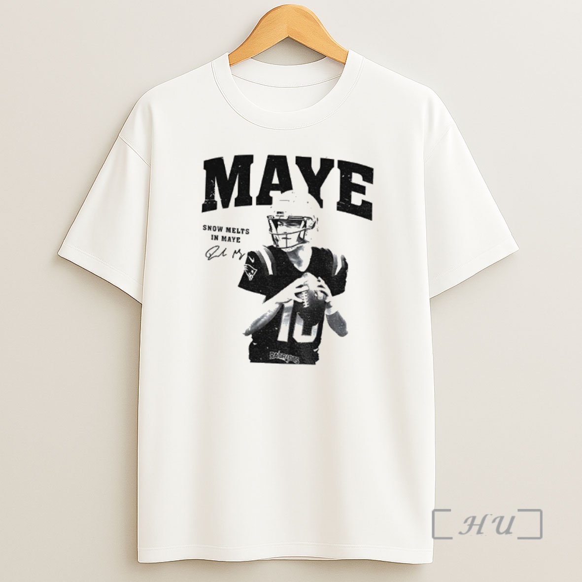 Officials Drake Maye New England Patriots Nfl Football Snow Melts In Maye Signature Premium Shirt Sweatshirt Tee