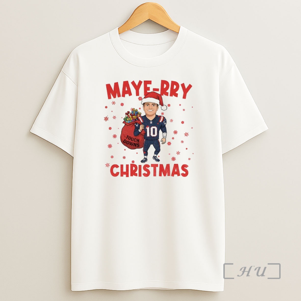 Officials Drake Maye Santa Claus Touch Downs New England Patriots Nfl Football Maye Rry Christmas Premium Shirt Sweatshirt Tee