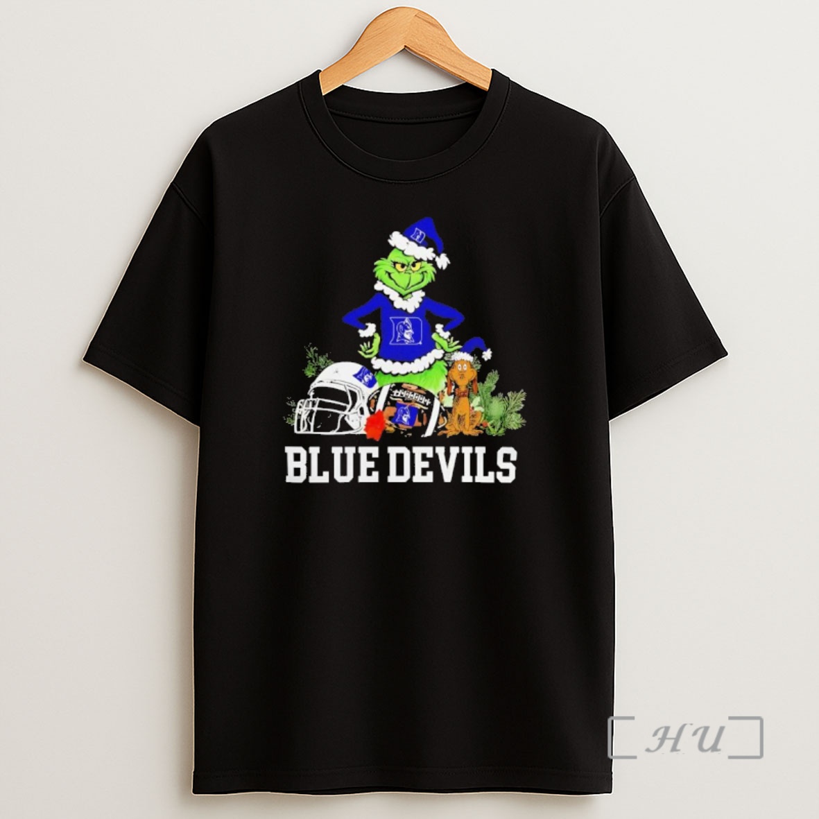 Officials Duke Blue Devils The Grinch And Max Helmet Christmas 2025 Premium Shirt Sweatshirt Tee