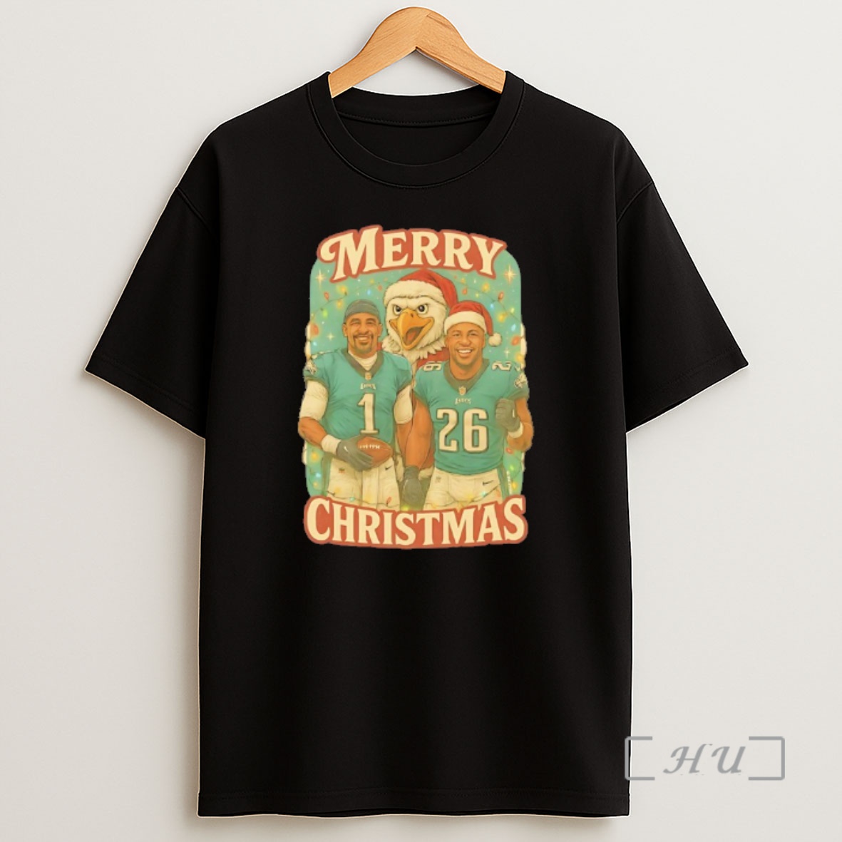Officials Eagles Jalen Hurts And Saquon Barkley Merry Christmas Premium Shirt Sweatshirt Tee