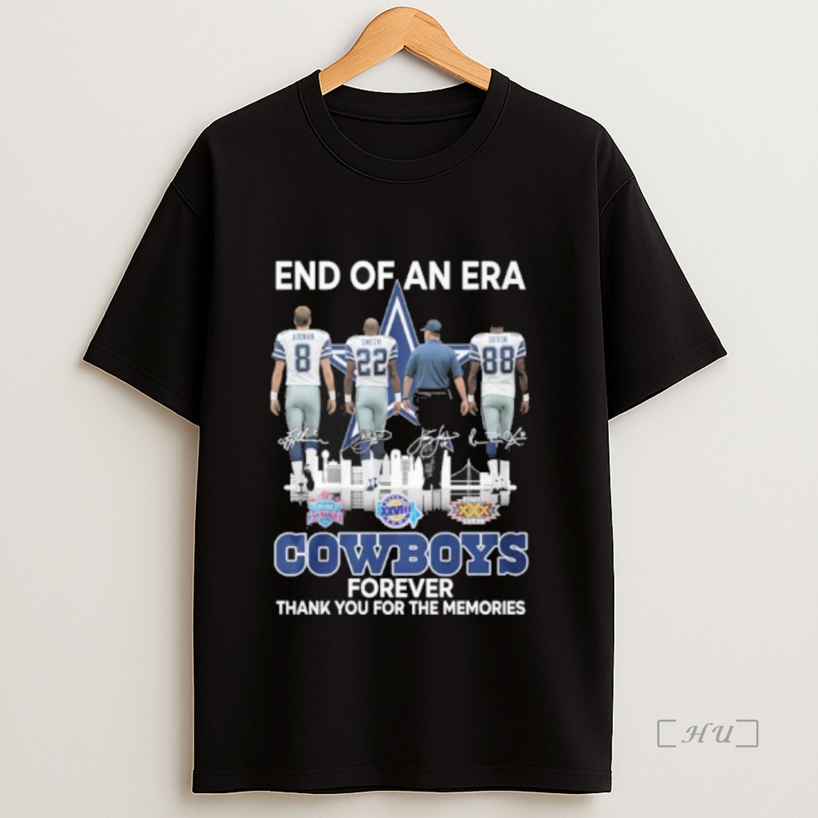Officials End Of An Era Aikman Smith Irvin Cowboys Thank You For The Memories Premium Shirt Sweatshirt Tee