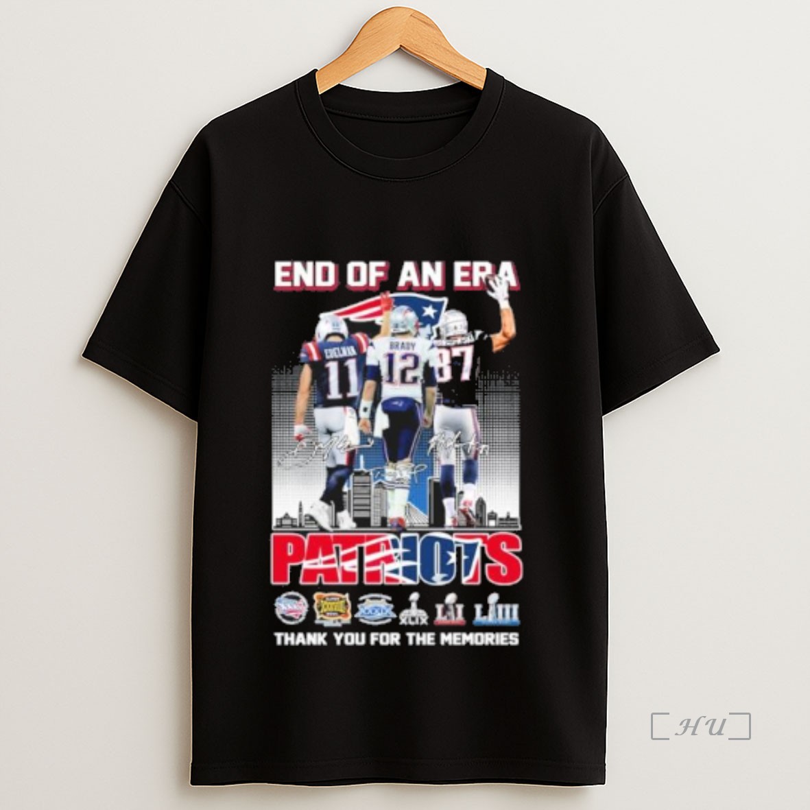 Officials End Of An Era Rob Gronkowski Tom Brady And Edelman Patriots Thank You For The Memories Premium Shirt Sweatshirt Tee