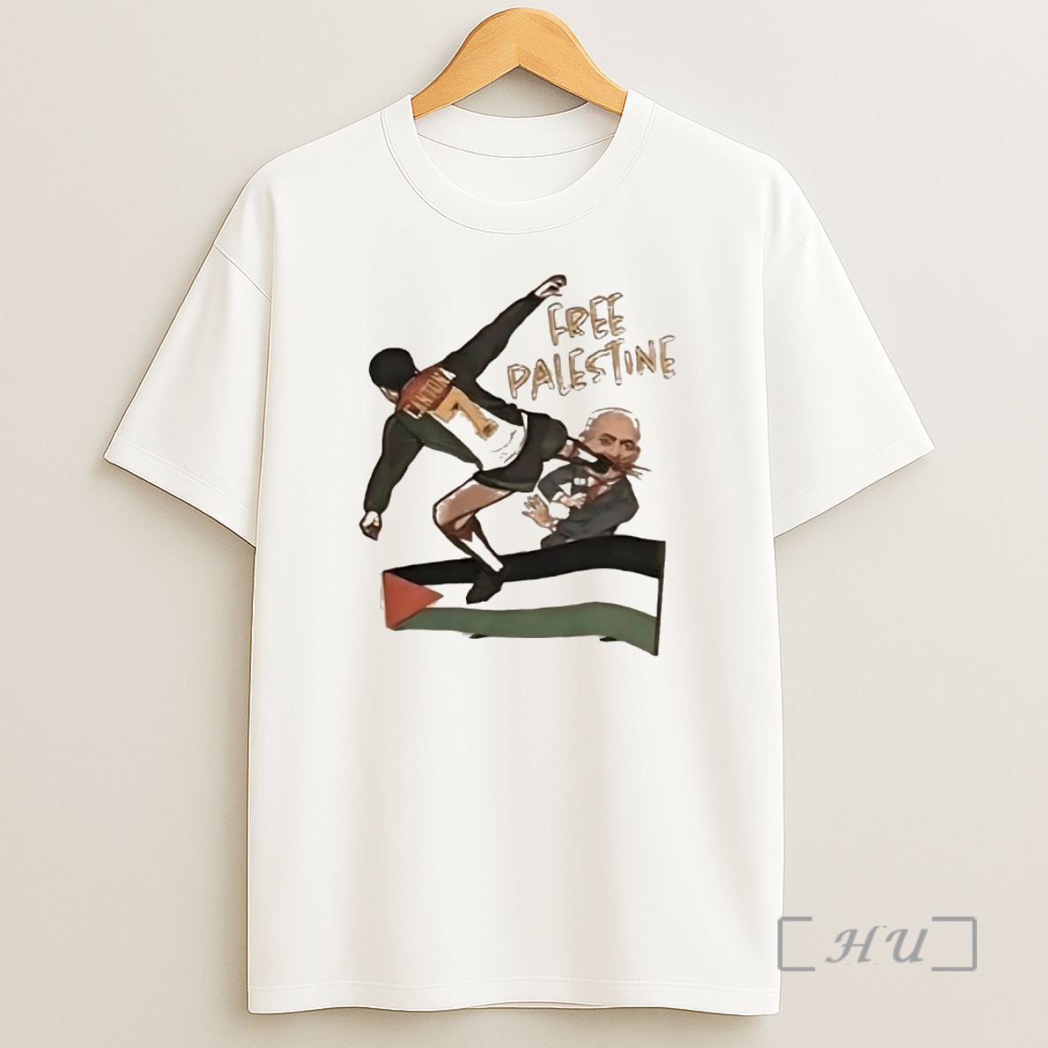 Officials Eric Cantona Kung Fu Kick Benjamin Netanyahu Free Palestine Premium Shirt Sweatshirt Tee