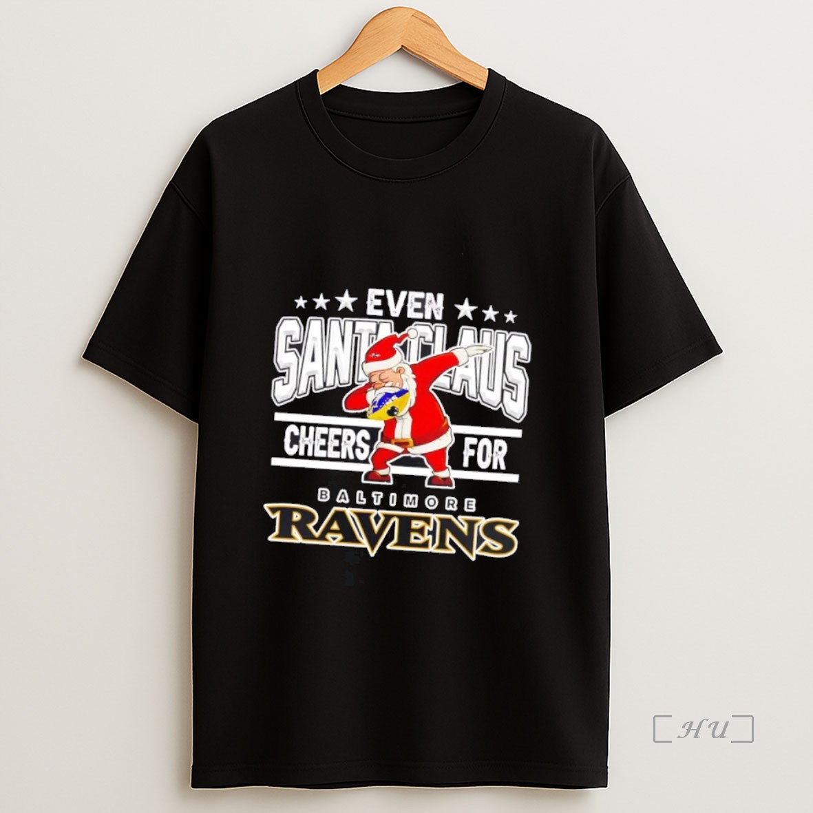 Officials Even Santa Claus Cheers For Baltimore Ravens Christmas Premium Shirt Sweatshirt Tee