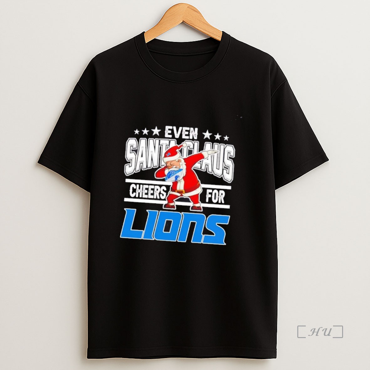 Officials Even Santa Claus Cheers For Detroit Lions Christmas Premium Shirt Sweatshirt Tee