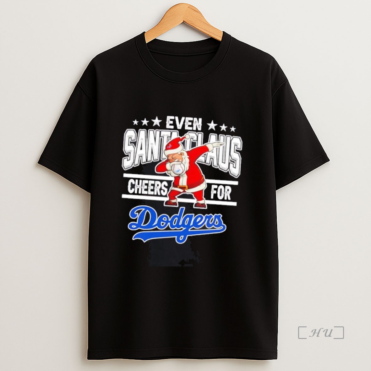 Officials Even Santa Claus Cheers For Los Angeles Dodgers Christmas Premium Shirt Sweatshirt Tee